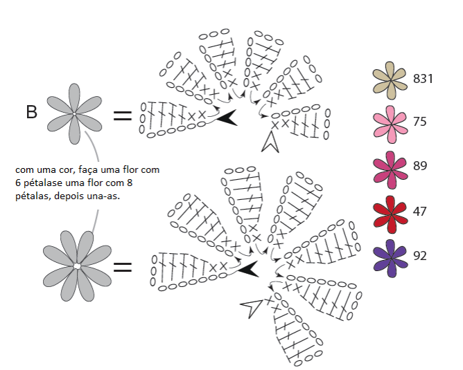 Летнее цветочное ожерелье крючком. Схема (4) (668x535, 103Kb)
