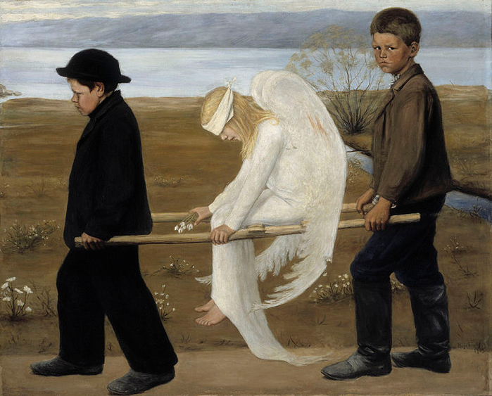 744px-The_Wounded_Angel_-_Hugo_Simberg (700x563, 411Kb)