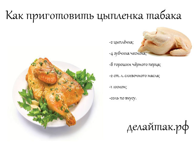Как приготовить цыпленка табака рецепт с