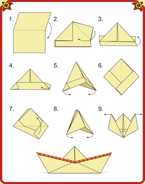 Инструкция бумажного кораблика