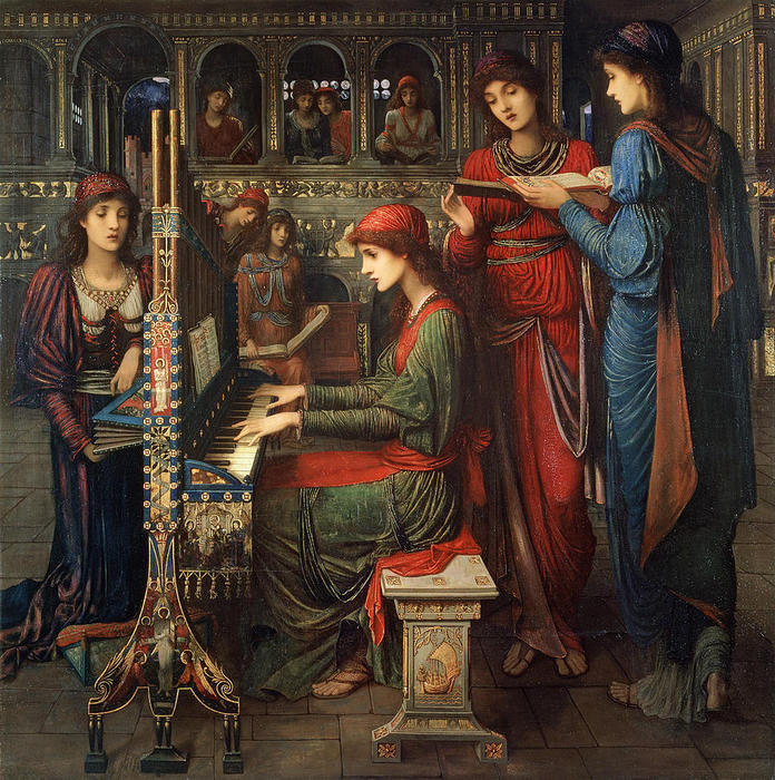John Melhuish Strudwick - Saint Cecilia 1897 (696x700, 141Kb)