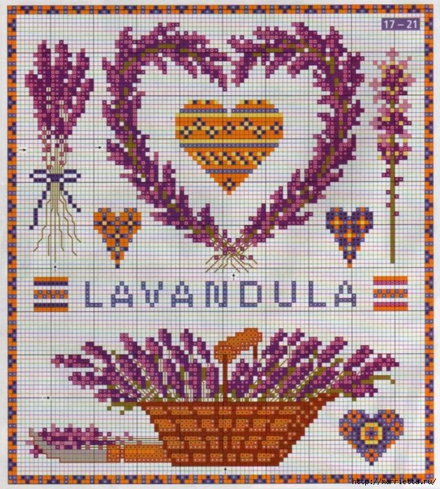 ЛАВАНДА. Схемы вышивки крестом (19) (629x700, 443Kb)