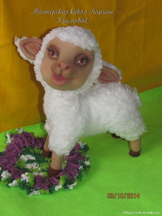 символ 2015 гола своими руками, овечки и козочки из капрона, поделки из капроновых колготок, колготочные куклы, новогодняя овечка, новогодняя коза, Хьюго Пьюго рукоделие, 