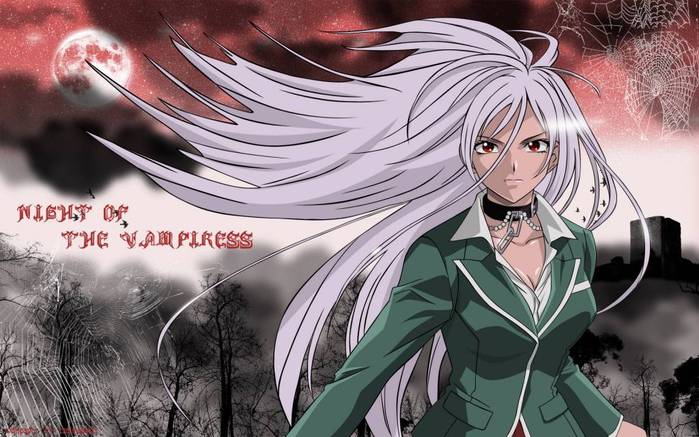 rosario vampire wallpapers. hot rosario vampire wallpaper.