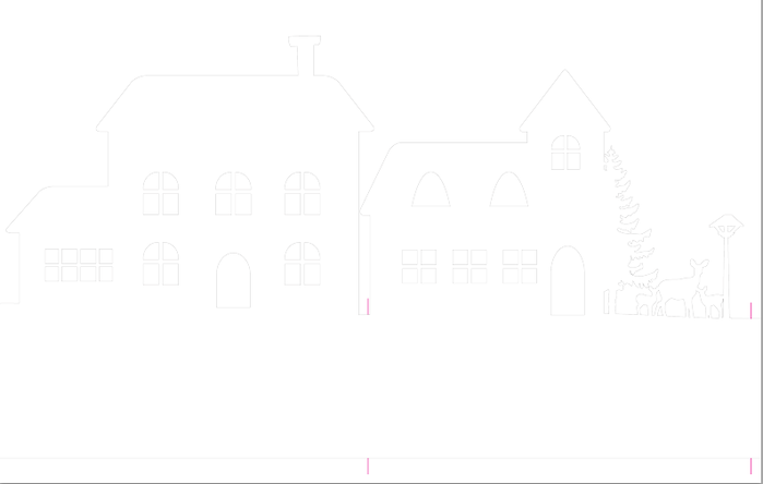 Зимняя деревня из бумаги. Шаблоны для распечатки (2) (700x444, 12Kb)