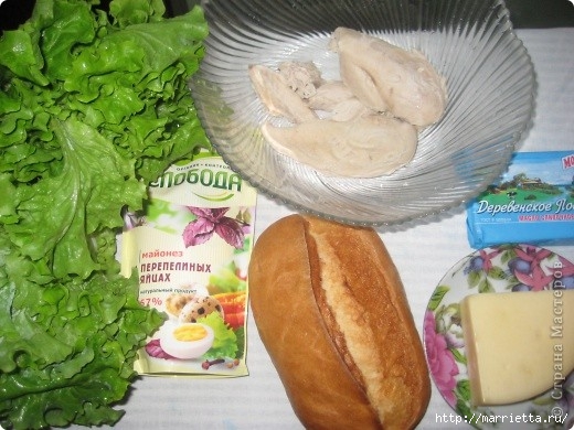 Куриный салат с листьями салата и сухариками (1) (520x390, 160Kb)