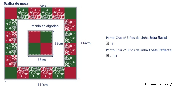 Схема вышивки новогодней скатерти (3) (700x351, 109Kb)