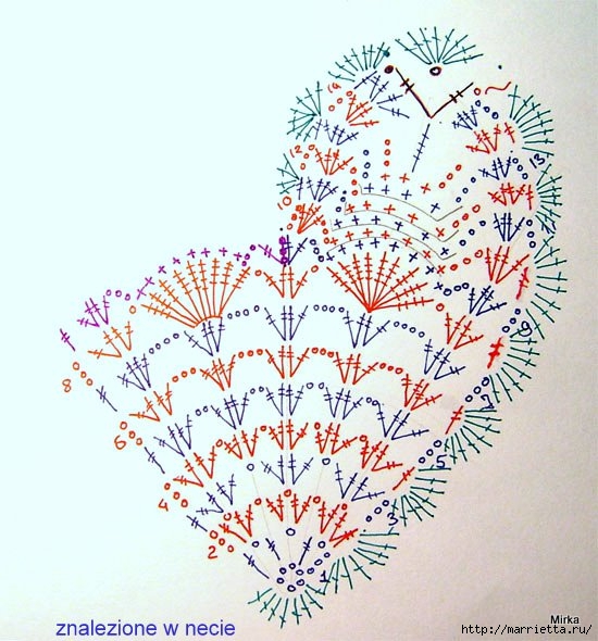 Бабочка и сердечки крючком. Схемы (1) (550x590, 213Kb)