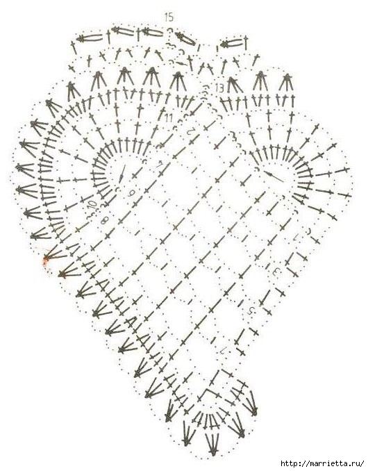 Бабочка и сердечки крючком. Схемы (4) (530x678, 170Kb)