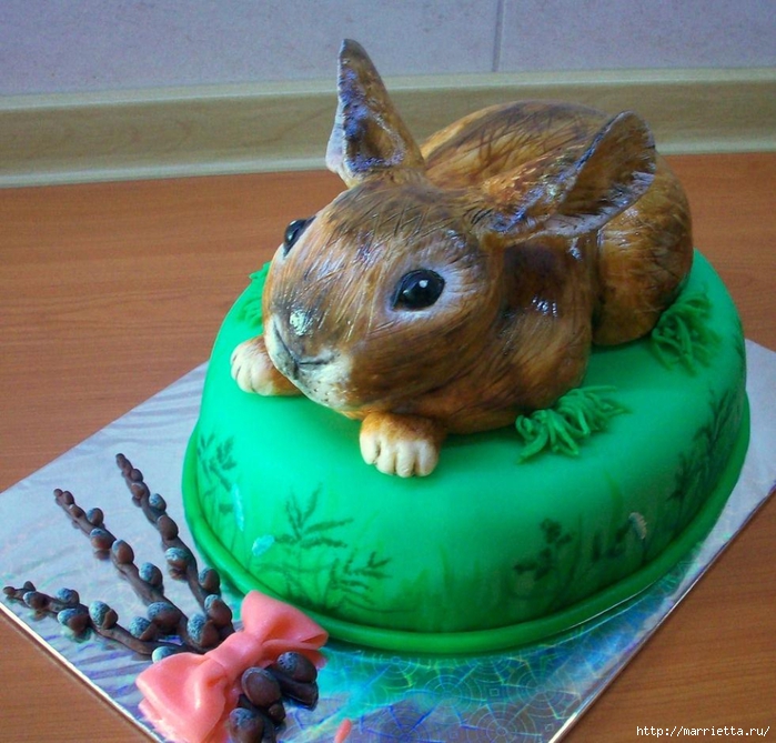 Кролик из мастики для сладкого 3D торта (11) (700x669, 336Kb)