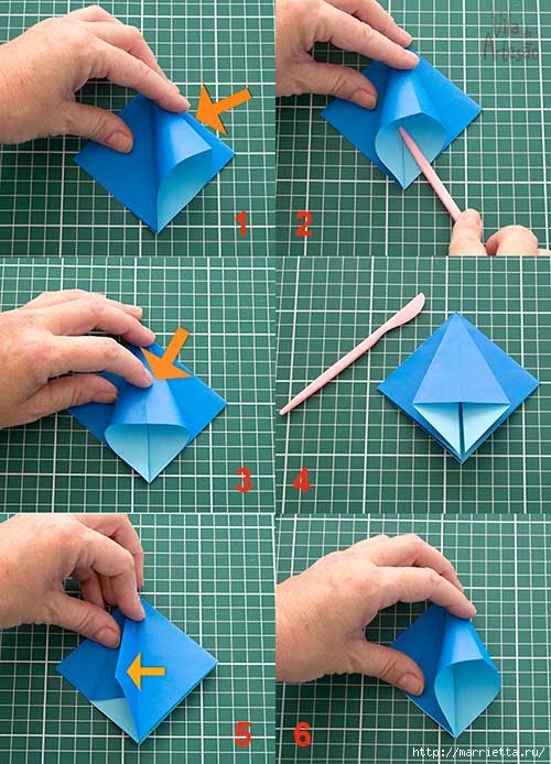 Украшения для елочки в технике оригами (6) (500x694, 239Kb)