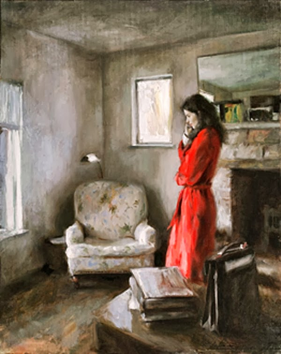 A MORNING CALL - OIL ON LINEN ON PANEL (555x700, 327Kb)