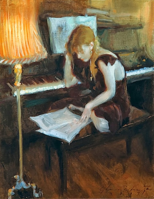 SONG SHEETS - OIL ON LINEN ON PANEL (541x700, 388Kb)