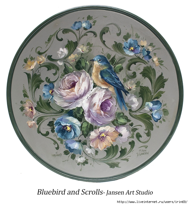51 Bluebird and Scrolls (645x700, 305Kb)