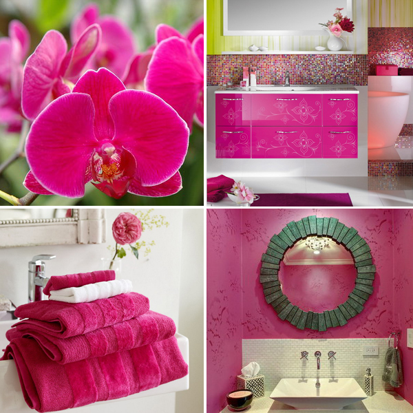 Дизайн ванной с ноткой экзотики: часть 3 — восхитительный ярко-розовый