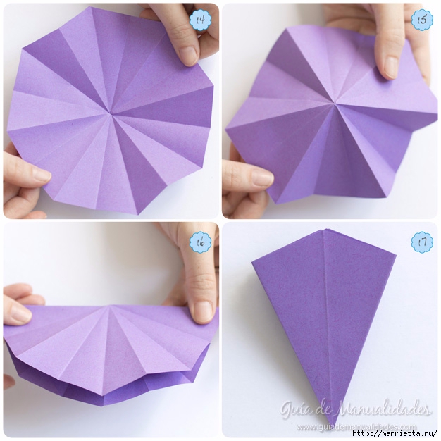 Водяная лилия из бумаги в технике оригами (6) (626x626, 196Kb)
