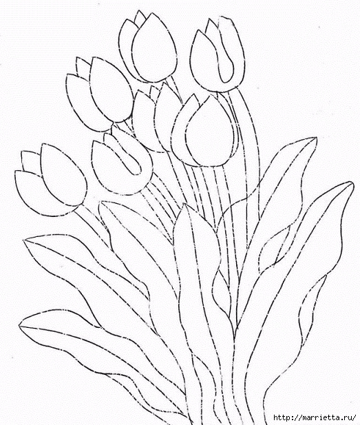 Сумка с аппликацией тюльпанов (1) (523x617, 257Kb)