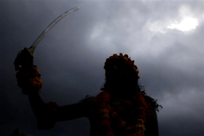 Индусский фестиваль Кумбха Мела (Kumbh Mela), Джайпур, Индия, 9 февраля 2010 года.