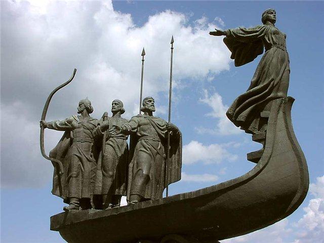 В Киеве развалился памятник основателям города (640x480, 44Kb)