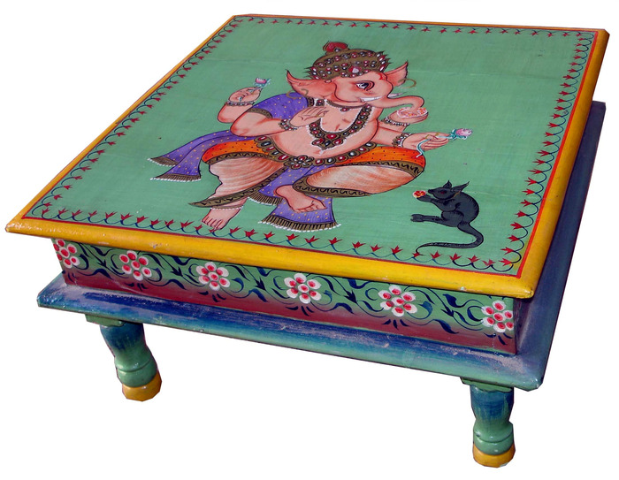 Индийская расписная мебель. 57809247_1271338603_paintedtable