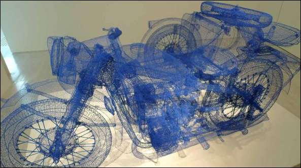 Wire-Frame модель мотоцикла с люлькой в реальности