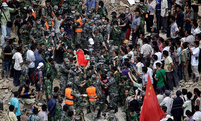 Оползни в КНР, провинция Ганьсу, 9 августа 2010 года.