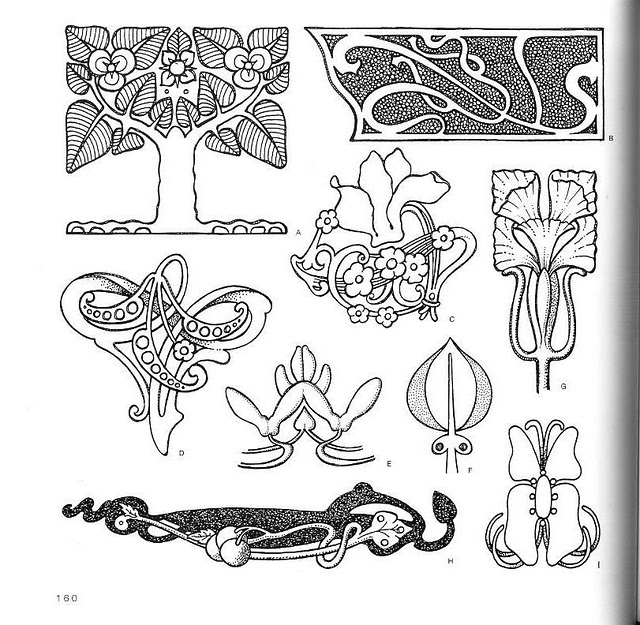 desene template-uri în stilul Art Nouveau