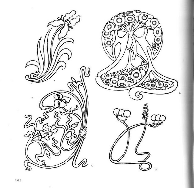 desene template-uri în stilul Art Nouveau