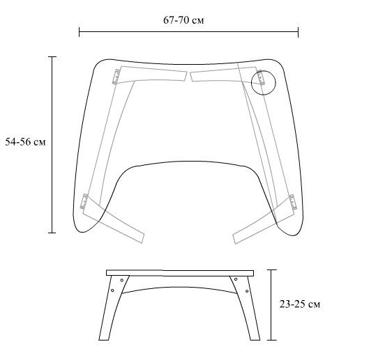 Подставка под ноутбук из фанеры чертежи с размерами