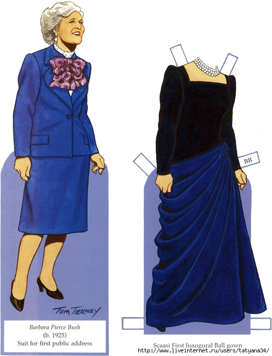 Bush Barbara Scaasi 1st inaugural gown plus base (535x700, 224Kb)