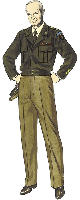 Dwight David Eisnehower 1890 to 1969 in WWII jacket (280x700, 95Kb)