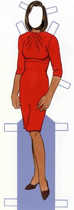 obama michell red wh house tour dress (239x680, 92Kb)
