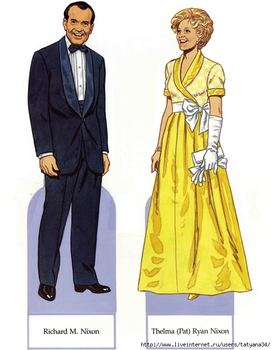 Richard and Pat Nixon tux n yellow gown worn for Duke Windsor (545x700, 230Kb)