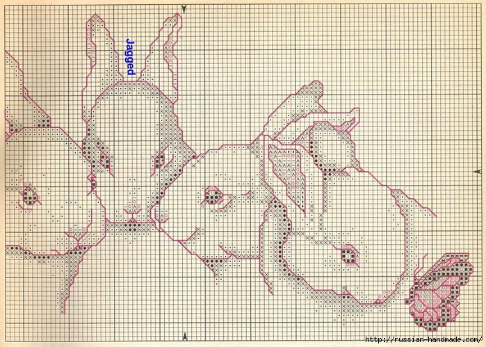Схема для вышивки. КРОЛИКИ (3) (700x499, 413Kb)