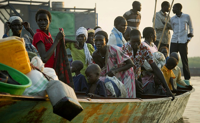 Спасающиеся беженцы Южного Судана