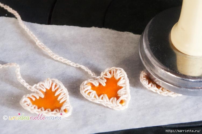 Апельсиновые сердечки с обвязкой крючком. Идея для декора подарка (2) (700x466, 188Kb)