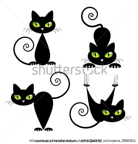 stock-vector-black-cat-with-green-eyes-vector-illustration-150104837 (450x470, 69Kb)