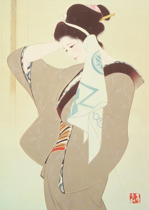 Sentaro Iwata 1901-1974 - Beauty after Bath. 1977 (497x700, 216Kb)