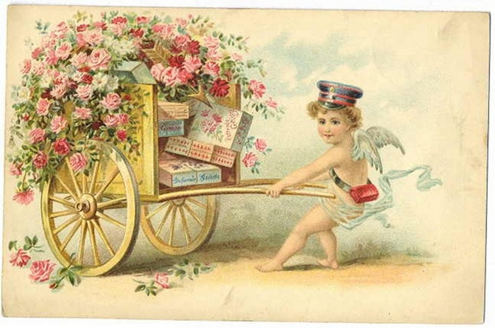 70260921_vintagevictorianvalentinecardcherubmessengerpullingcartwithroses (700x463, 314Kb)