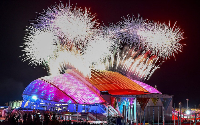 Церемония открытия зимних олимпийских игр в Сочи, стадион 'Фишт', 07 февраля 2014 года