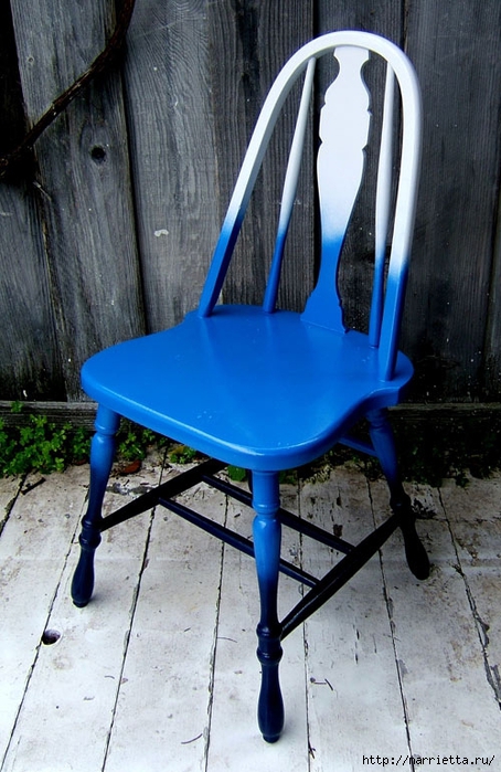 Кухонный стул с эффектом градиента. Реставрация мебели (1) (454x700, 269Kb)