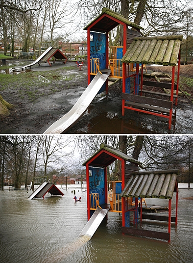 До и после наводнения в Англии