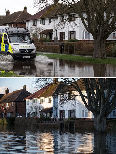 До и после наводнения в Англии