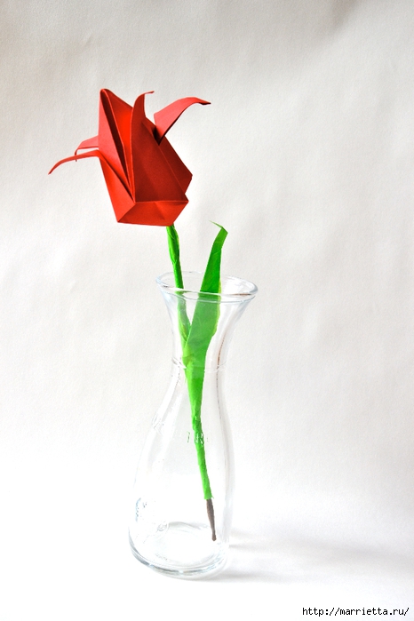 оригами - тюльпаны из бумаги (3) (466x700, 177Kb)