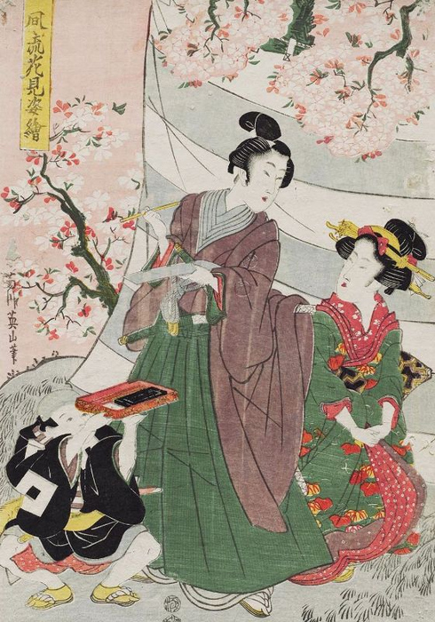 Portrait of a Fashionable Cherry-blossom Viewing Party, 1812 (490x700, 395Kb)
