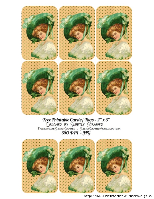 St Patricks Lady Journal Cards - Sweetly Scrapped (540x700, 303Kb)