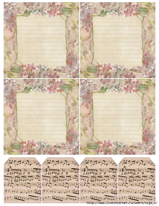 Lilacs ~ 4x4 notepapers + tags printable ~ lilac-n-lavender (541x700, 347Kb)