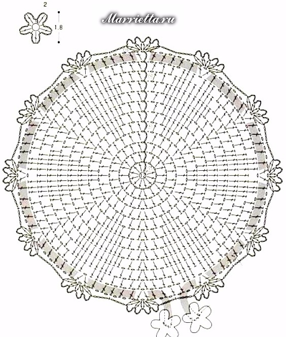 Подушечка для колец и саше крючком. Схемы (1) (564x665, 391Kb)