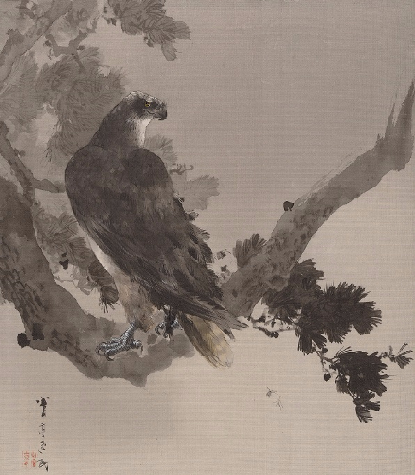 Старинная роспись по шелку. Художник Ватанабэ Сэйтэй (Япония, 1851–1918)