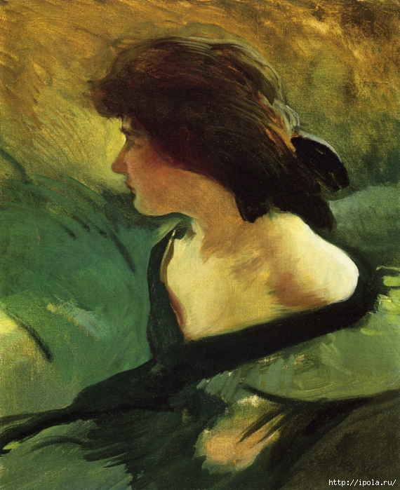 john-white-alexander-young-girl-in-green-dress (570x700, 362Kb)